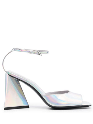 THE ATTICO Silver Space Heel Sandals for Women with 85mm Heel - FW23