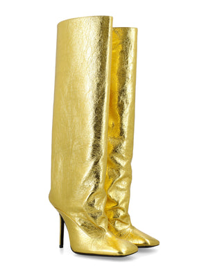 耀眼華麗的金色過膝靴