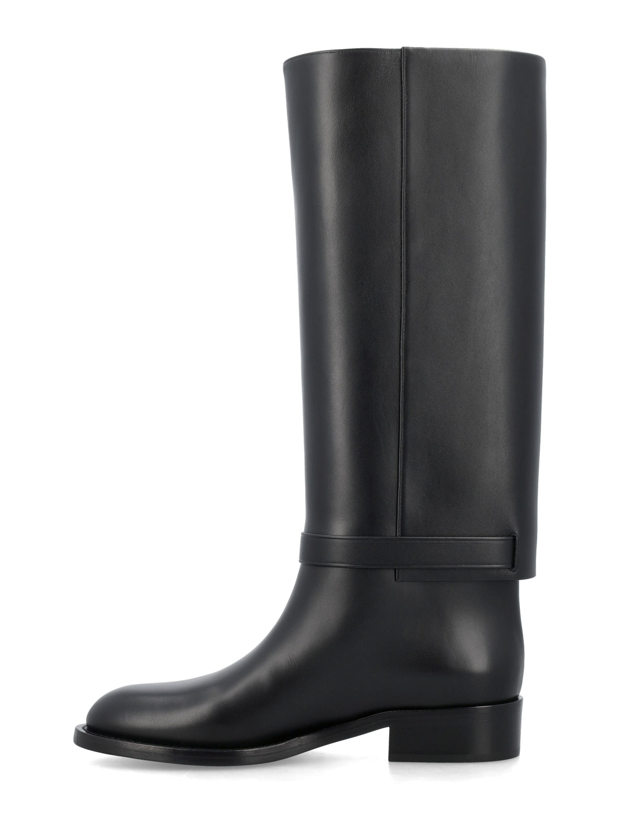 BURBERRY Black Leather Horse Boots for Women - FW23 Collection