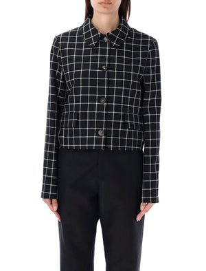 MARNI Black Check Cropped Jacket for Women