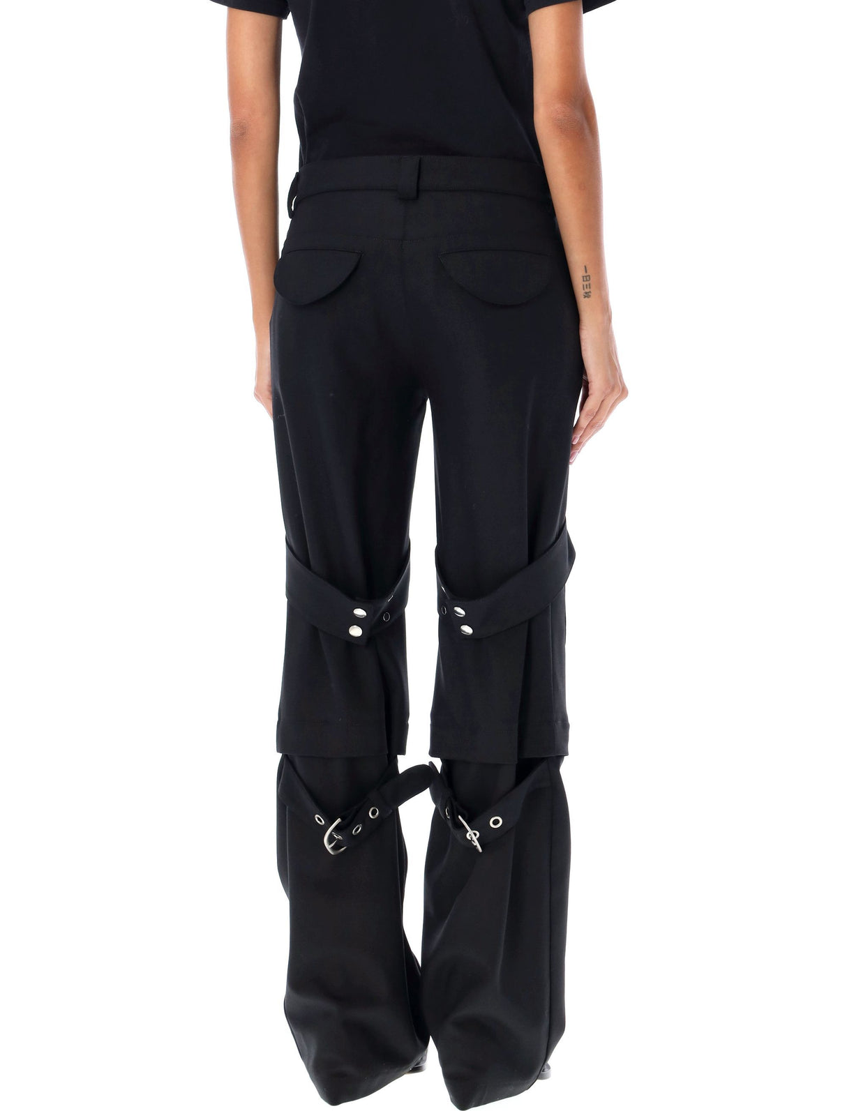女式黑色军装拉链裤 FW23