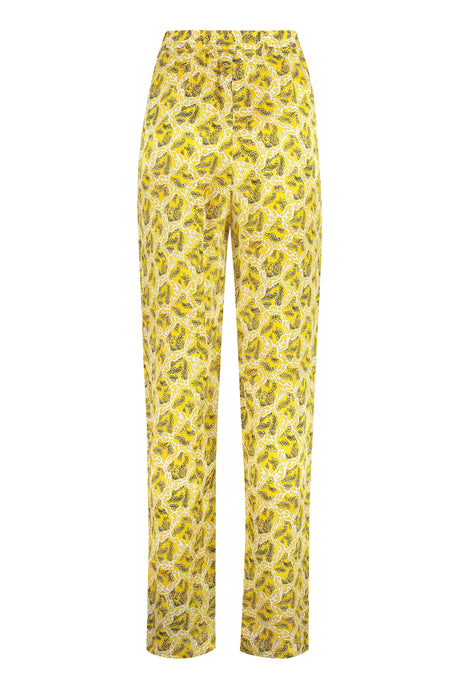 ISABEL MARANT Mustard High-Rise Printed Trousers for Women - FW23 Collection