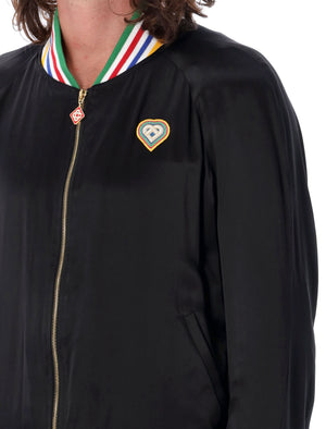 Black Silk Souvenir Jacket for Men - Fall/Winter 2023 Collection