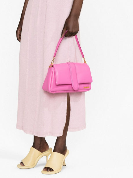 JACQUEMUS Neon Pink Crossbody Bag for Women - 100% Lambskin Leather FW23