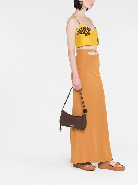 JACQUEMUS Elegant Mini Shoulder Handbag with Beaded Handle - 27x10.5x2 cm