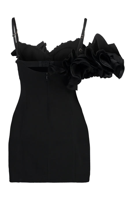 JACQUEMUS Black Ruffled One-Shoulder Dress for Women
