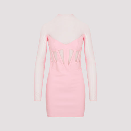MUGLER Pink and Purple Mini Dress for Women - SS23 Collection