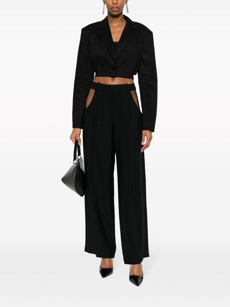 MUGLER Elegant Black Cut-Out Trousers for Women from FW23 Collection
