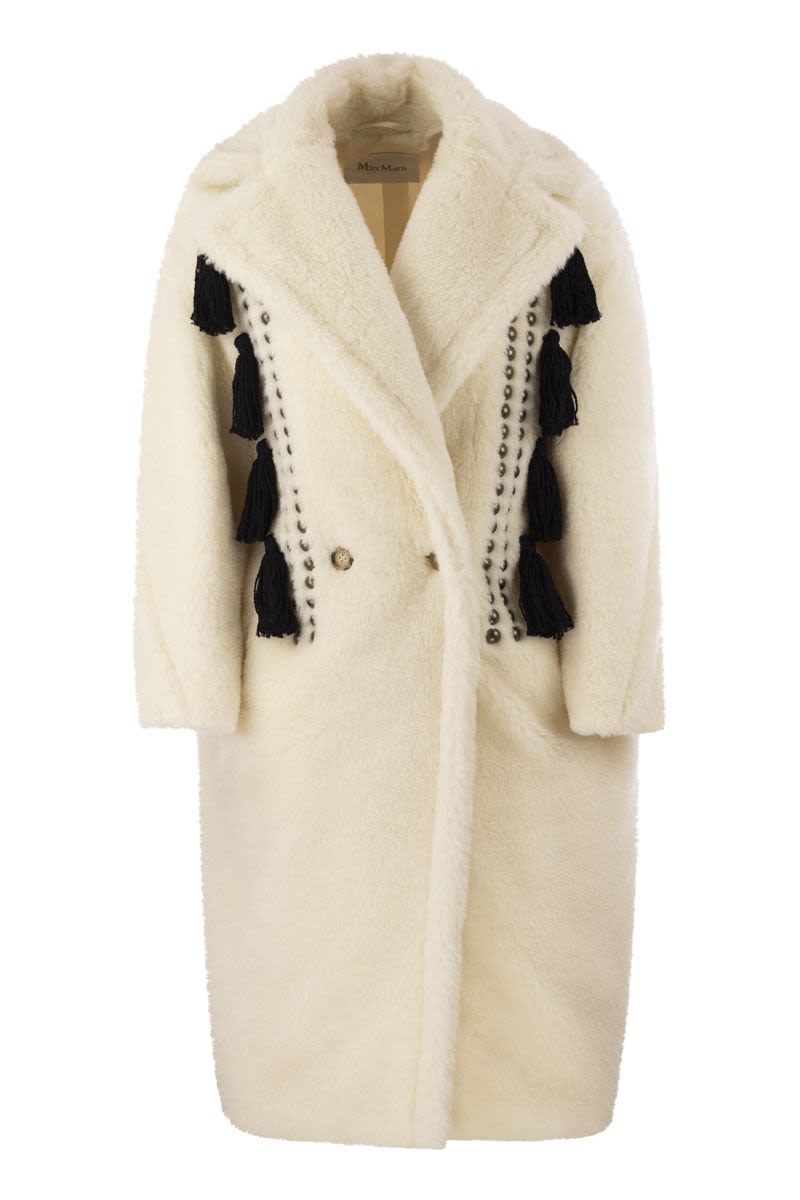 Teddy Bear Icon Jacket - 熊寶寶圖案外套（羊駝毛與羊毛混合物）- 女性化且時尚