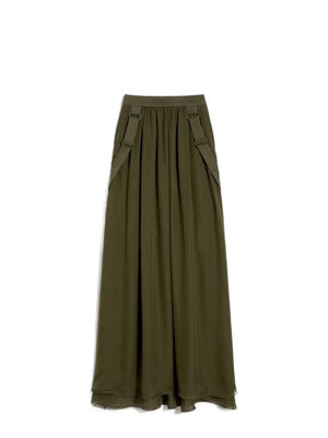 MAX MARA Silk Khaki Skirt for Women - SS24 Collection