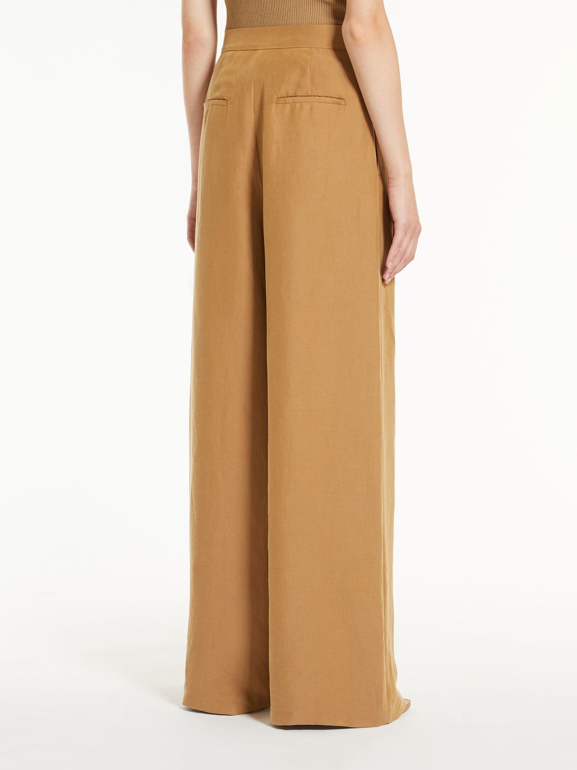Women's Light and Airy Trousers - Linen and Silk Blend in Neutral Arena Shade
