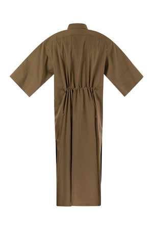 經典棕色棉絲連身裙
