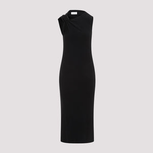 Women's Black T-Shirt Dress for SS24 - Polyester Blend
