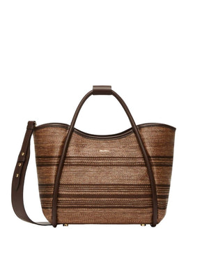 MAX MARA Elegant Brown Striped Handbag for Women - SS24 Collection