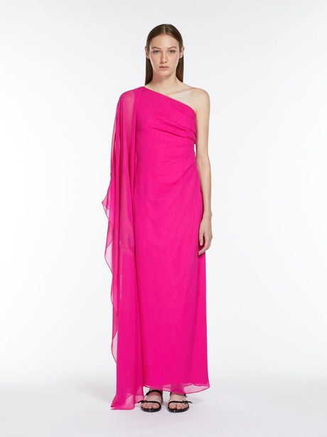 MAX MARA Fuchsia One Shoulder Dress for Women - SS24 Collection