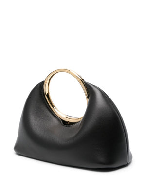 JACQUEMUS Black Leather Top-Handle Handbag for Women in SS24