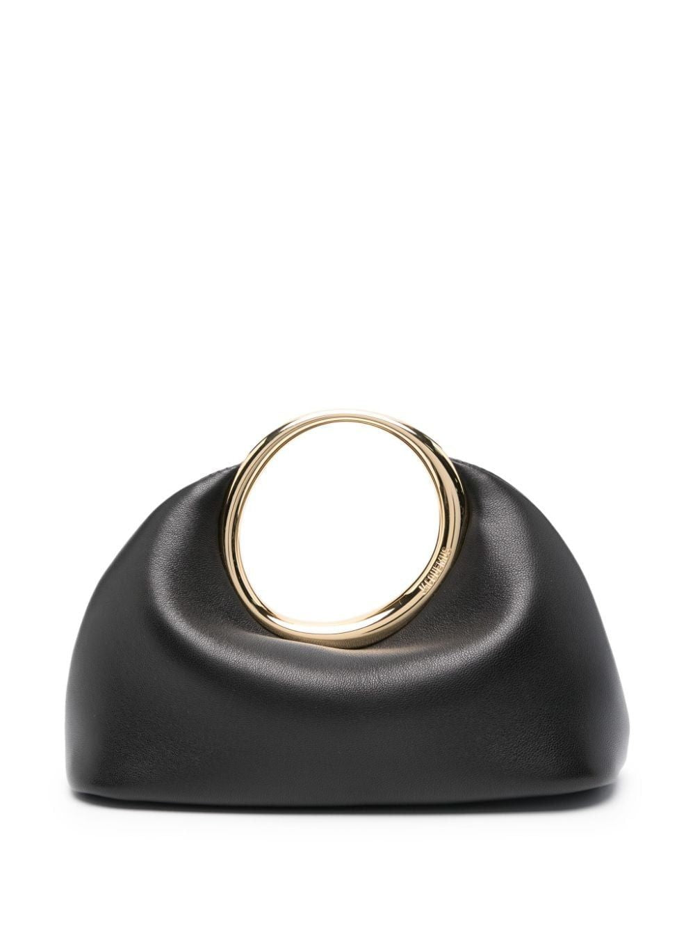 JACQUEMUS Black Leather Top-Handle Handbag for Women in SS24