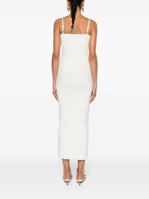 JACQUEMUS The Sierra Bretelles Dress - Off-White Ribbed Knit Bodycon Dress for Women
