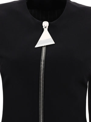 Slim Fit Wool Mini Dress với khóa kép bằng bạc cho phụ nữ - Bộ sưu tập mùa xuân hè 24