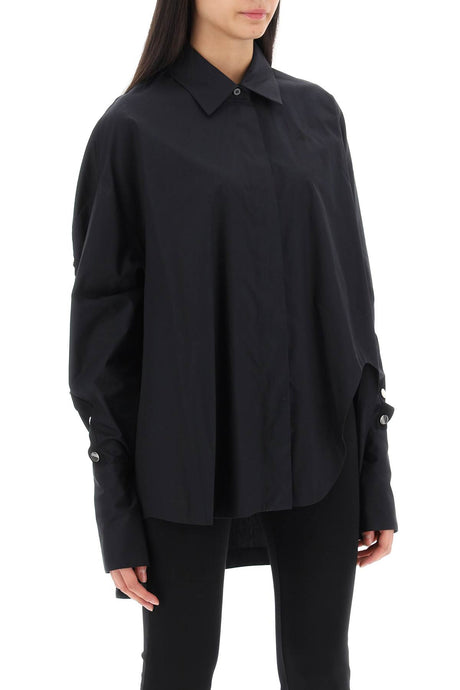 THE ATTICO Black Shirt with Monogram Snap Buttons for Women - Spring/Summer 2024 Collection