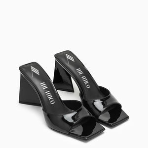 THE ATTICO Minimalistic Black Leather Flat Sandals for Women