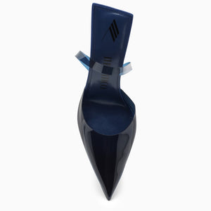 Electric Blue Pointed PVC Slingback for Women