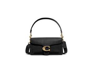 COACH Luxurious Black Polished Pebble Leather Crossbody Bag for Women