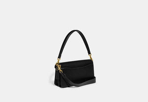 COACH Luxurious Black Polished Pebble Leather Crossbody Bag for Women