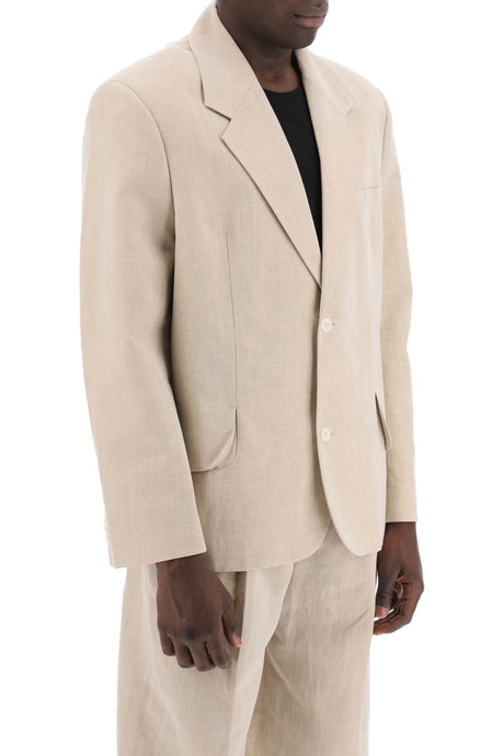 JACQUEMUS Men's Beige Single-Breasted Jacket for SS24 Season
