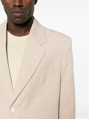 JACQUEMUS Beige Linen-Virgin Wool Blend Men's Blazer Jacket for SS24
