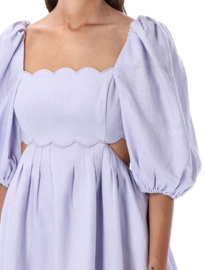 Elegant Lilla Linen Mini Dress for Women by Zimmermann | FW24 Collection