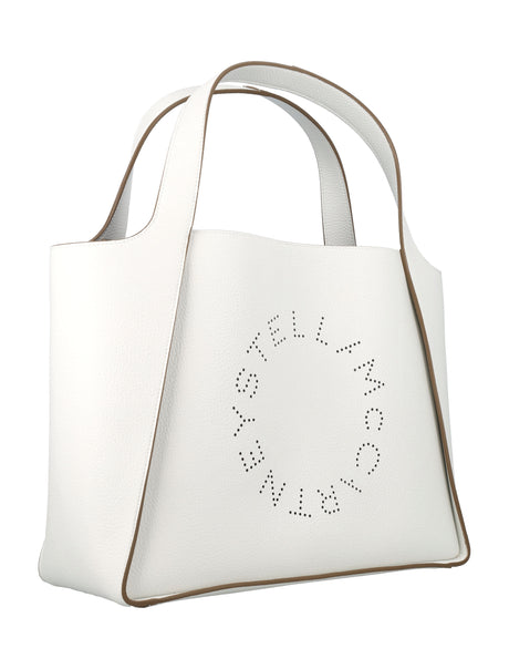 STELLA MCCARTNEY White Laser-Cut Tote Handbag by a Renowned Designer