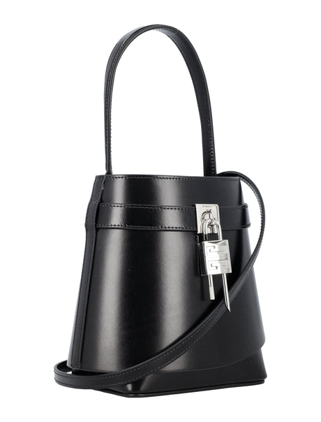 GIVENCHY Elegant Mini Leather Bucket Bag with Signature Lock - 19x21x7 cm
