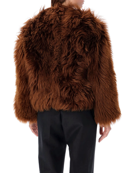 TOM FORD CROPPED CURLY SHEARLING JACKET