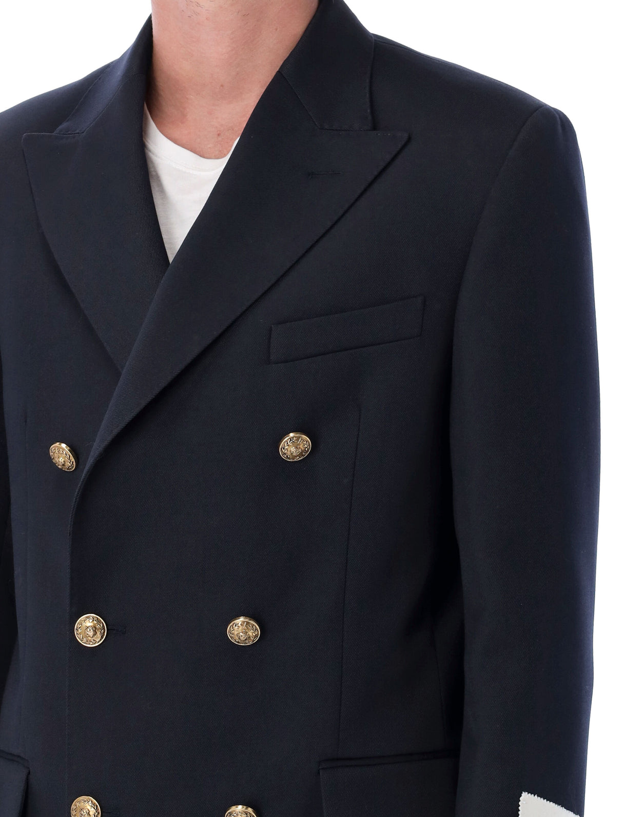 男士海军蓝双排扣西装外套