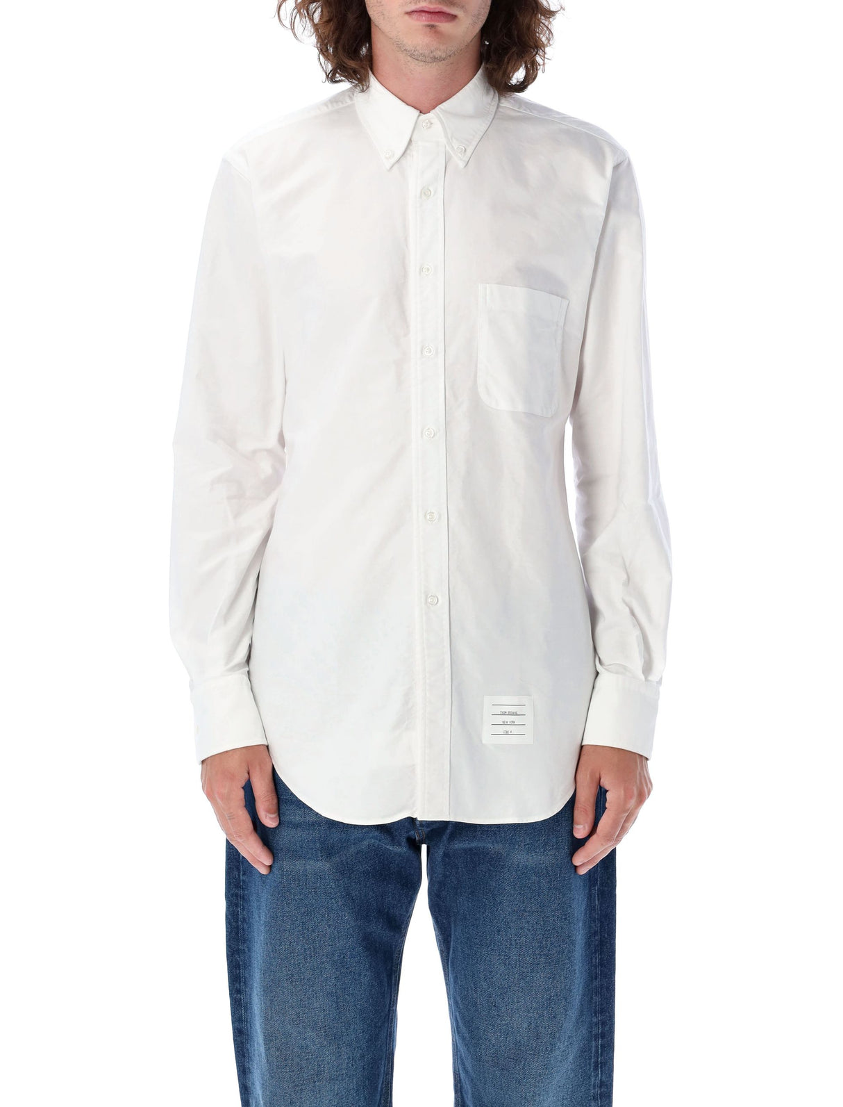 THOM BROWNE CLASSIC FIT SHIRT WITH GROSGRAIN PLACKET