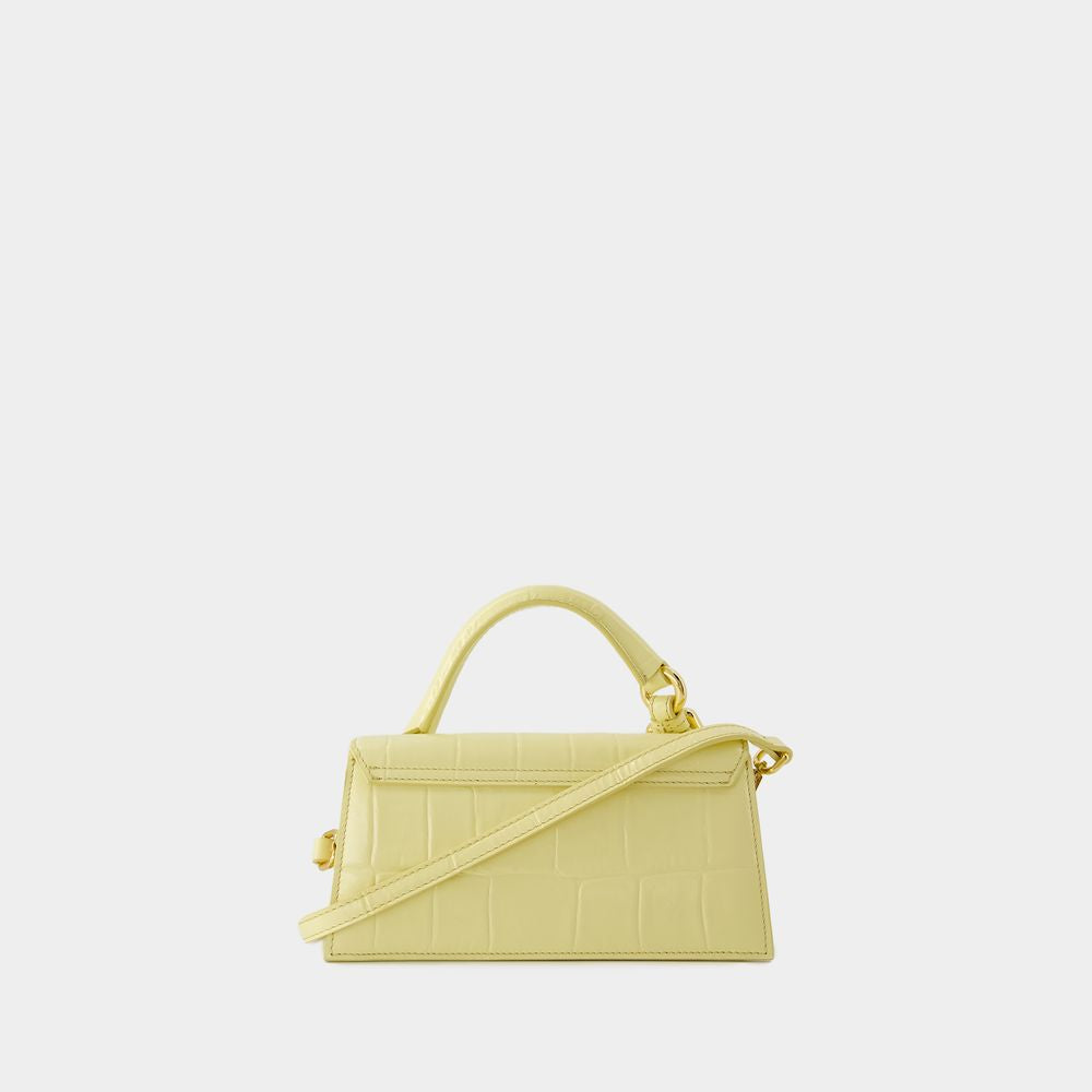 JACQUEMUS Spring/Summer 2024 Mini Loop Yellow Calfskin Cotton Handbag for Women
