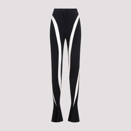 MUGLER Stylish and Comfortable Black Viscose Pants for Women