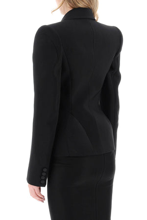 Structured Black Viscose and Wool Jacket - SS24 Collection