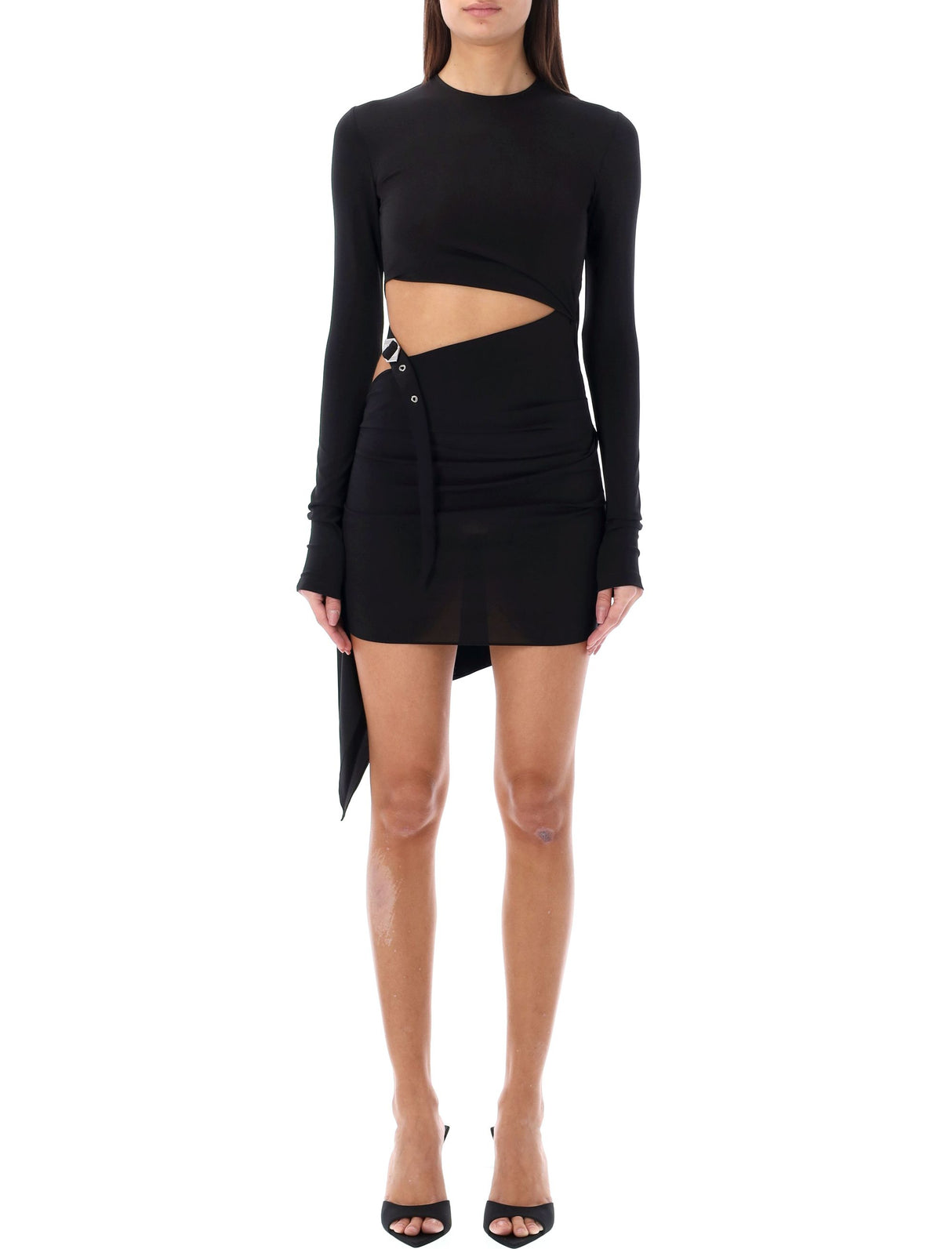THE ATTICO Black Cut-Out Mini Dress for Women - SS24 Collection