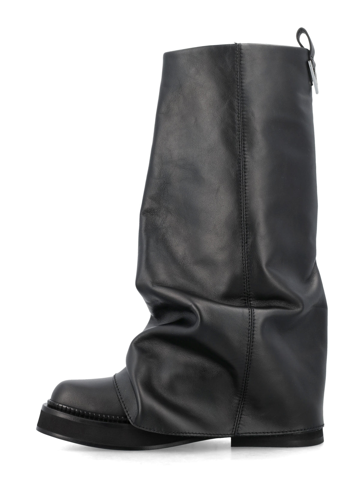 Women's Combat Robin Boots with Square Toe and Metal Logo Detail