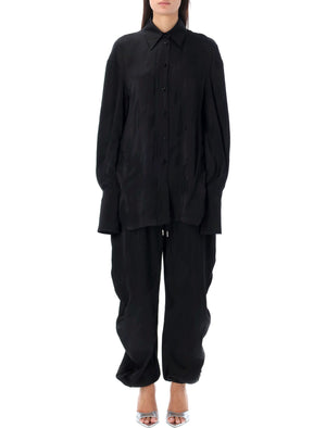 THE ATTICO Elegant Black Jacquard Jumpsuit for Women - SS24 Collection