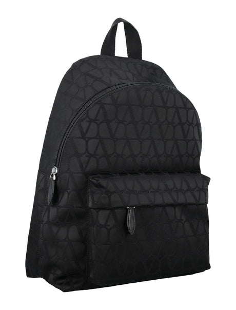 VALENTINO GARAVANI Iconic Black Backpack for Men from Italian Fashion House