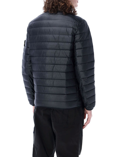 Navy Blue Loom Woven Down Jacket for Men