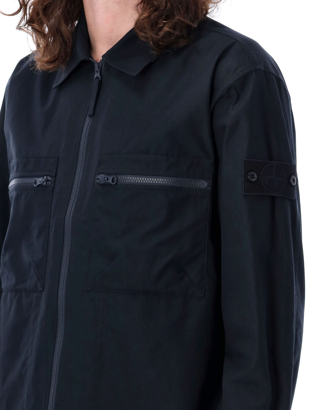 STONE ISLAND Navy Blue Ghost Pocket Jacket for Men - SS24 Season