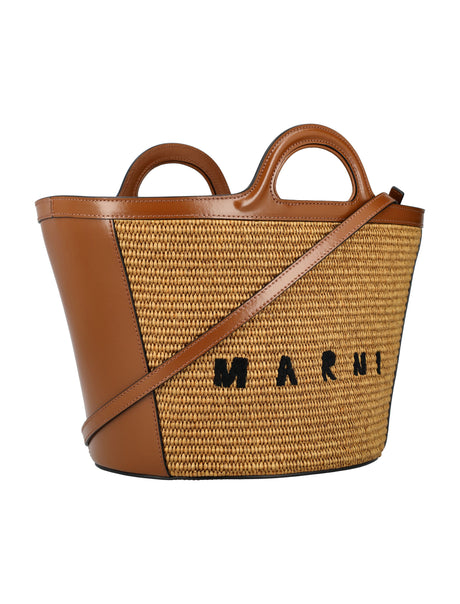 MARNI Tropicalia Micro Leather and Raffia Handbag for Women