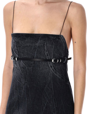 GIVENCHY Chic Denim Mini Dress with Detachable Belt