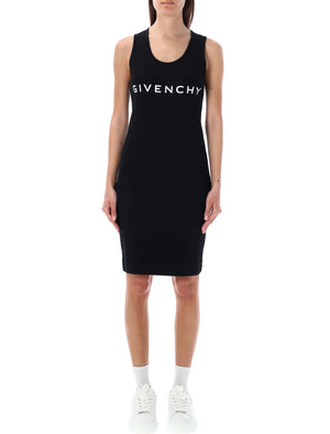 GIVENCHY Women's Black Ribbed Cotton Tank Top Midi Dress for SS24