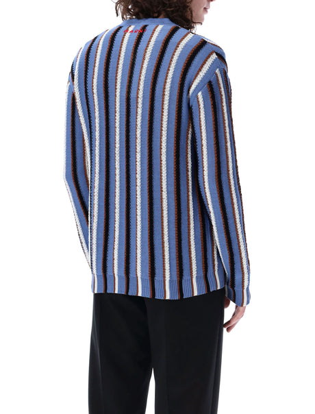 MARNI Vertical Striped Knit Cardigan for Men