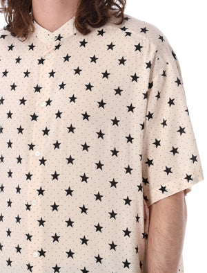 BALMAIN Men's Star Print Shirt in White - SS24 Collection